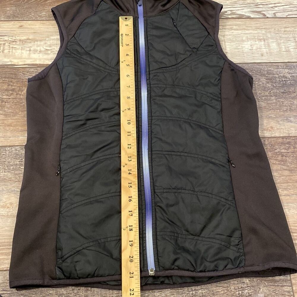 ATHLETA Flashpack Embroidered Black Purple Puff Vest M - Picture 5 of 11